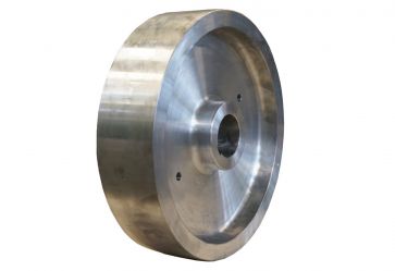 Aluminum flat belt pulley - reduced weight for mobile use